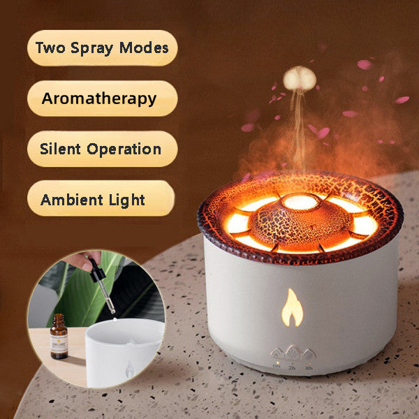 New Creative Ultrasonic Essential Oil Humidifier Volcano Aromatherapy Machine Spray Jellyfish Air Flame Humidifier Diffuser - Allstar Station