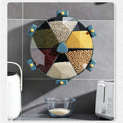 Wall-Mounted Grain Dispenser Compartments Dry Food Dispenser Rotating Cereal For Kitchen Gadget - Allstar Station