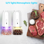 Gravity Pepper Mills Electric Salt And Pepper Grinder Adjustable Coarseness With LED Light Kitchen Gadgets - Allstar Station