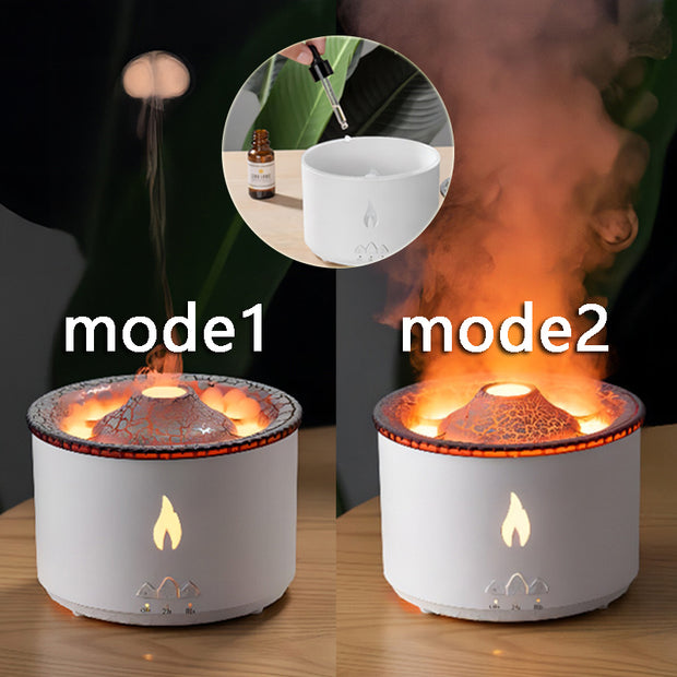 New Creative Ultrasonic Essential Oil Humidifier Volcano Aromatherapy Machine Spray Jellyfish Air Flame Humidifier Diffuser - Allstar Station